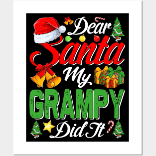 Dear Santa My Grampy Did It Funny Posters and Art